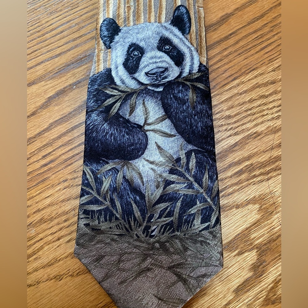 Panda Lunch Tie Neutral colors